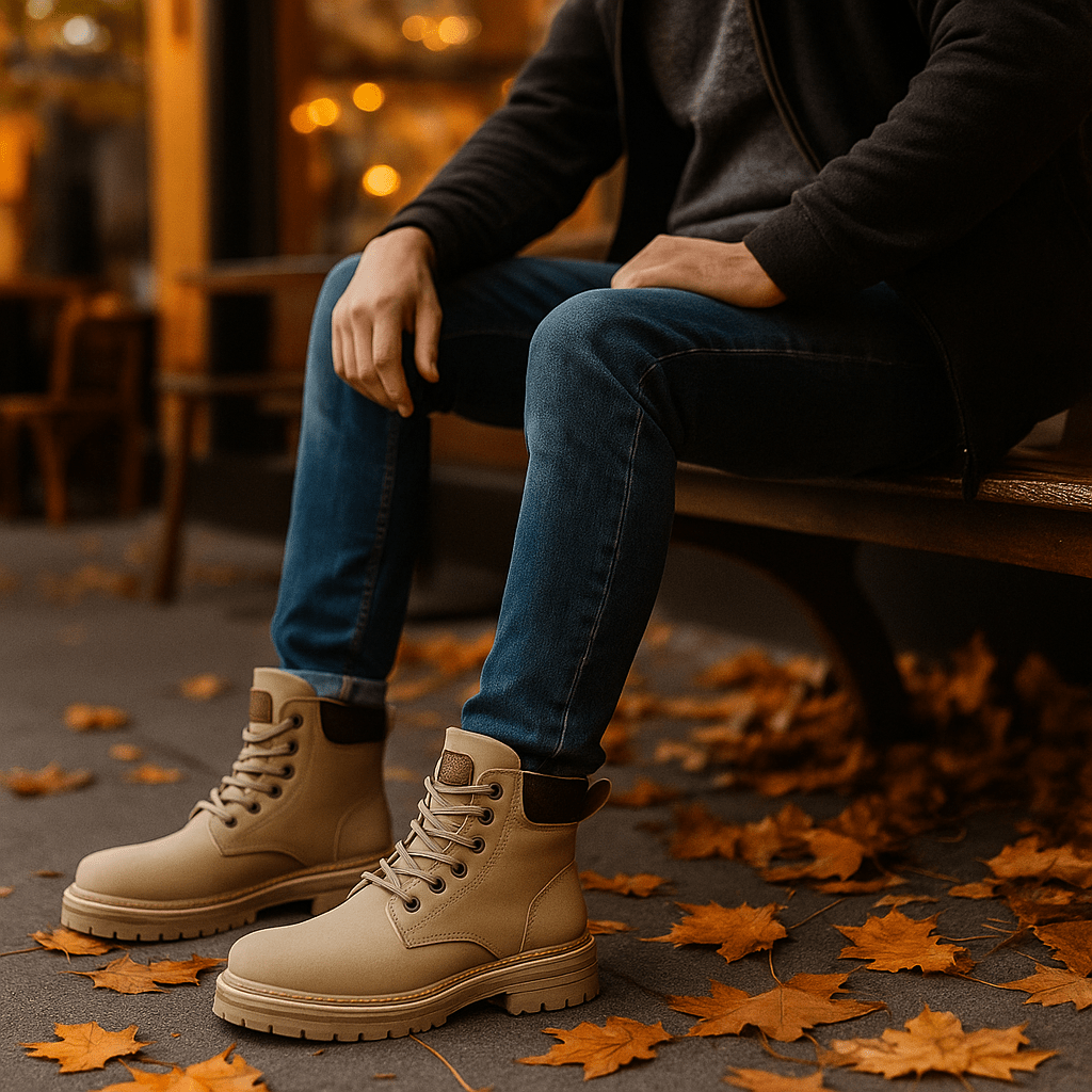 Miesten Nilkkurit Nauhoilla Pehmustetulla Kauluksella - EmiyoSuomi - miesten nilkkurit