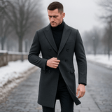 Miesten rento takki - nappikiinnitys - klassinen käänne - mukava tyyli - EmiyoSuomi - Takit - Miehet