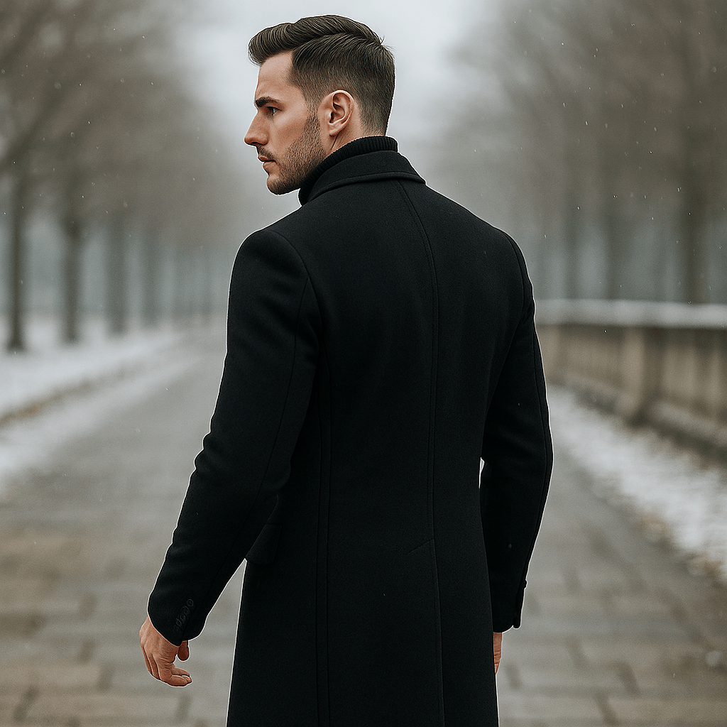 Miesten rento takki - nappikiinnitys - klassinen käänne - mukava tyyli - EmiyoSuomi - Takit - Miehet