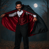 Miesten Vampyyripuku - Goottinen Pitkä Viitta - Pelottava Halloween - EmiyoSuomi - Halloween