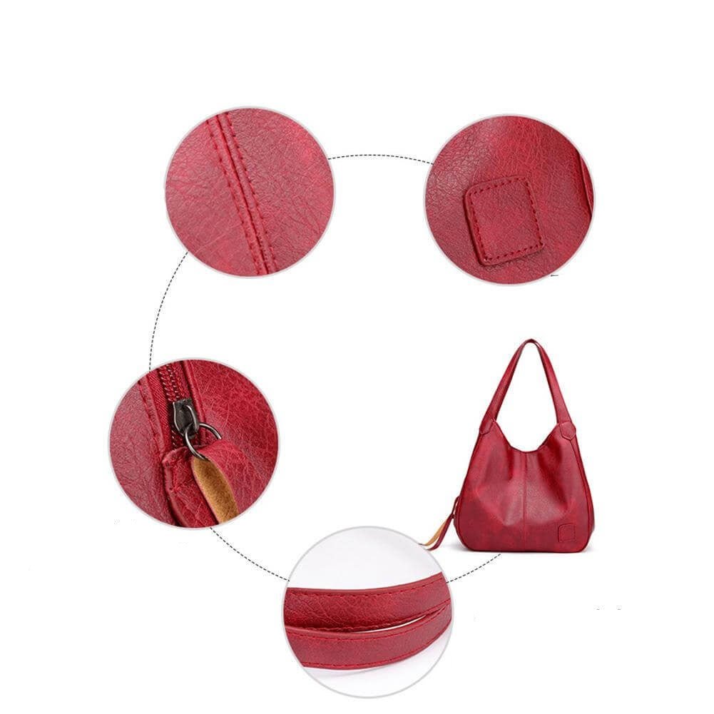 Mirabelle - Suuri Tyylikäs Nahkalaukku Arkikäyttöön - EmiyoSuomi - Käsilaukku