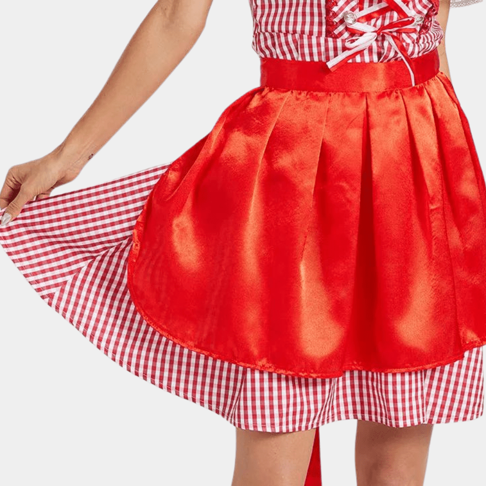 Naisten Dirndl Mekko - Elegantti Punainen - Korkealaatuinen Materiaali - Oktoberfest Trachten - EmiyoSuomi - Oktoberfest - Nainen