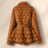 Naisten elegantti untuvatakki - vyöllä - lämmin ja tyylikäs - EmiyoSuomi - Takki Nainen