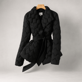 Naisten elegantti untuvatakki - vyöllä - lämmin ja tyylikäs - EmiyoSuomi - Takki Nainen