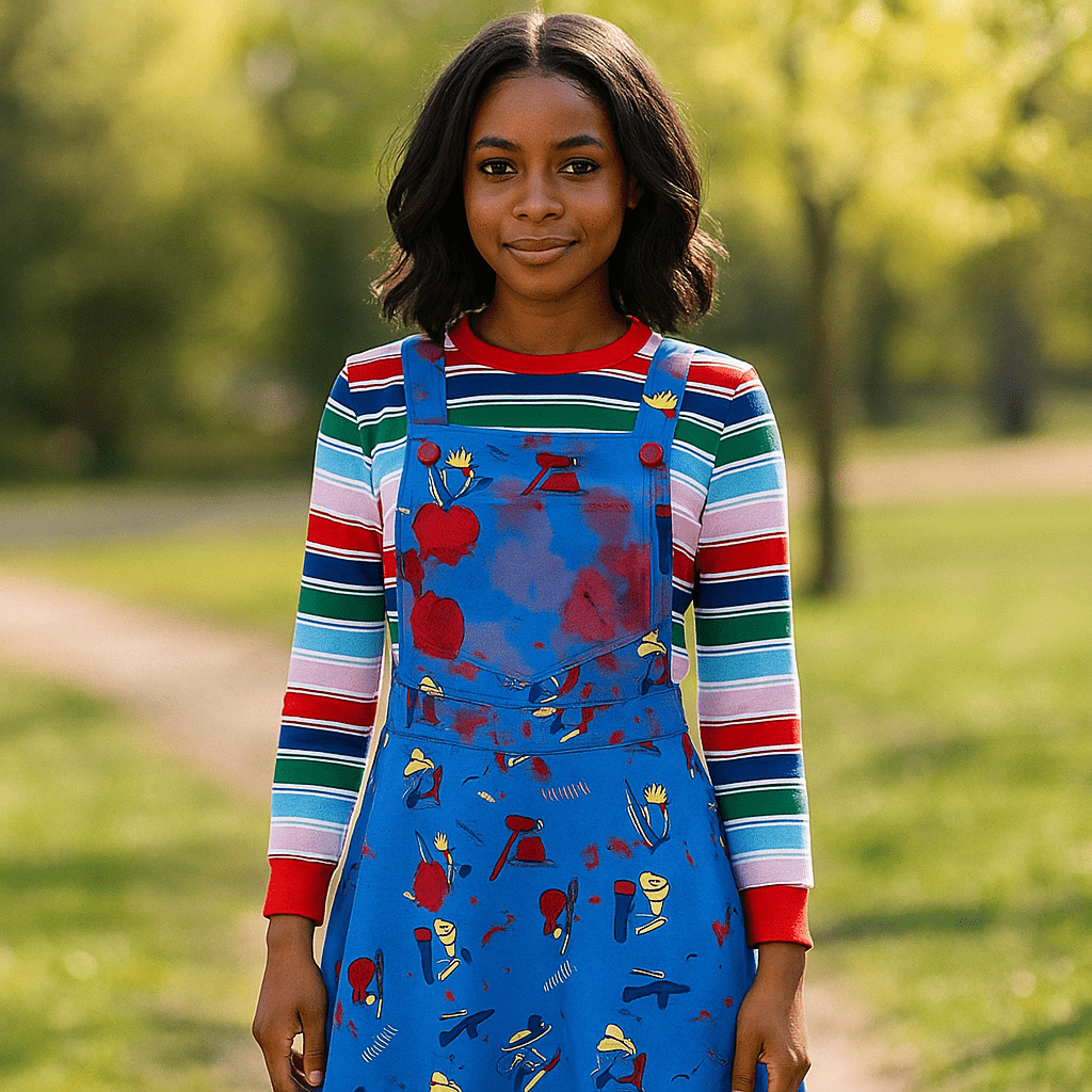 Naisten Halloween Puku Mekko - Pitkähiha - Pelottava Muotoilu - EmiyoSuomi - Halloween