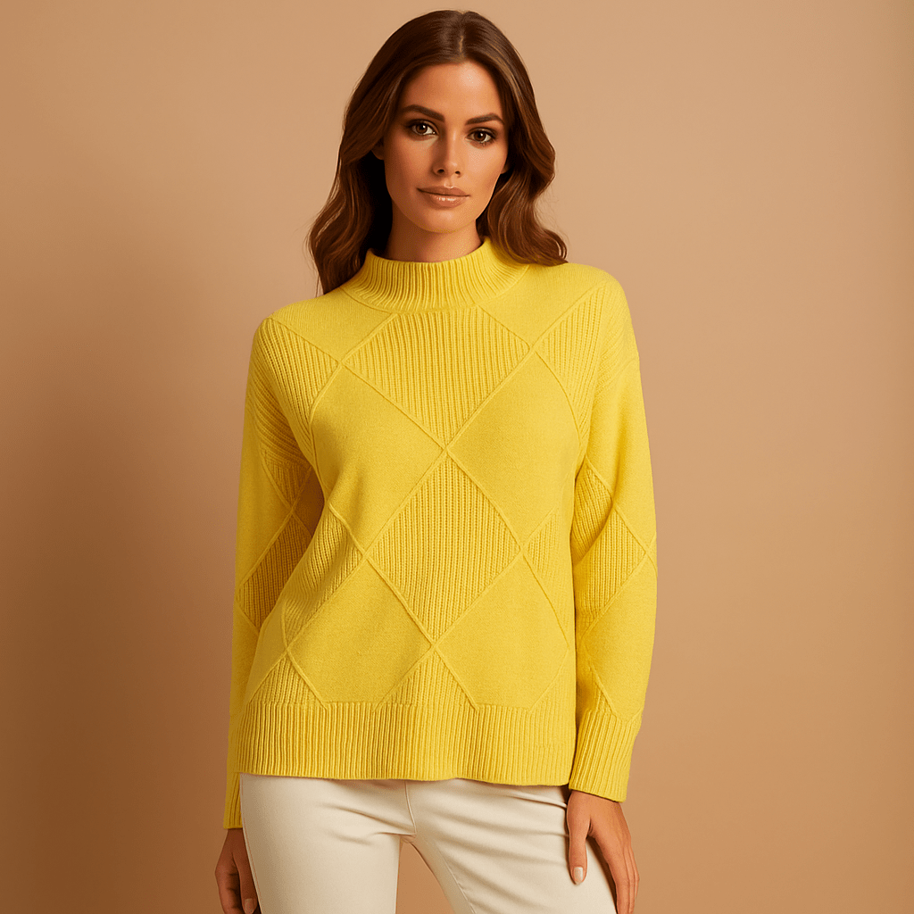 Naisten kašmiripaita - Korkea kaulus - Pehmeä ja lämmin - EmiyoSuomi - Neulepusero Nainen