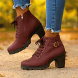 Naisten Korkeakorkoiset Nilkkurit - Nauhakiristys - Tyylikäs Mukavuus - EmiyoSuomi - Saappaat Nainen