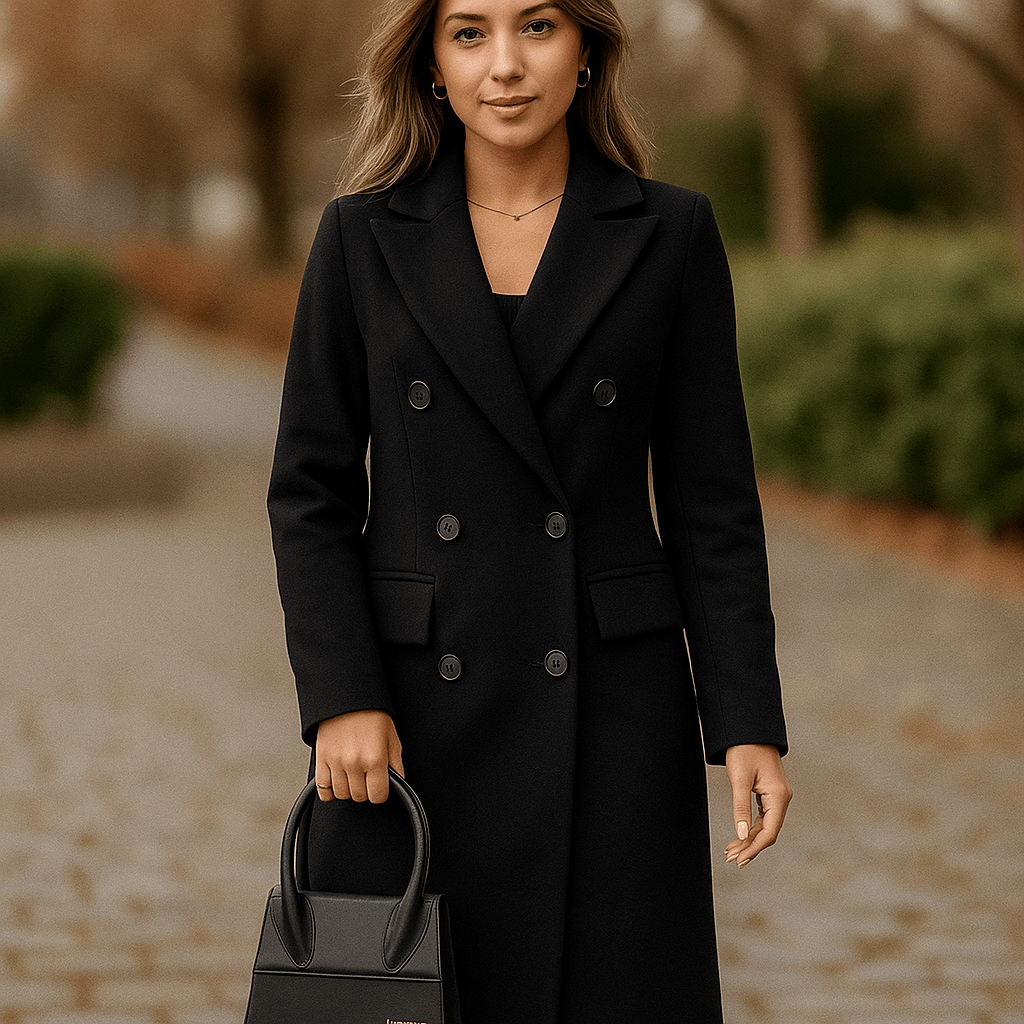 Naisten Longline Takki – Villasekoitus – Räätälöity Istuvuus – Kaksirivinen - EmiyoSuomi - Takki Nainen