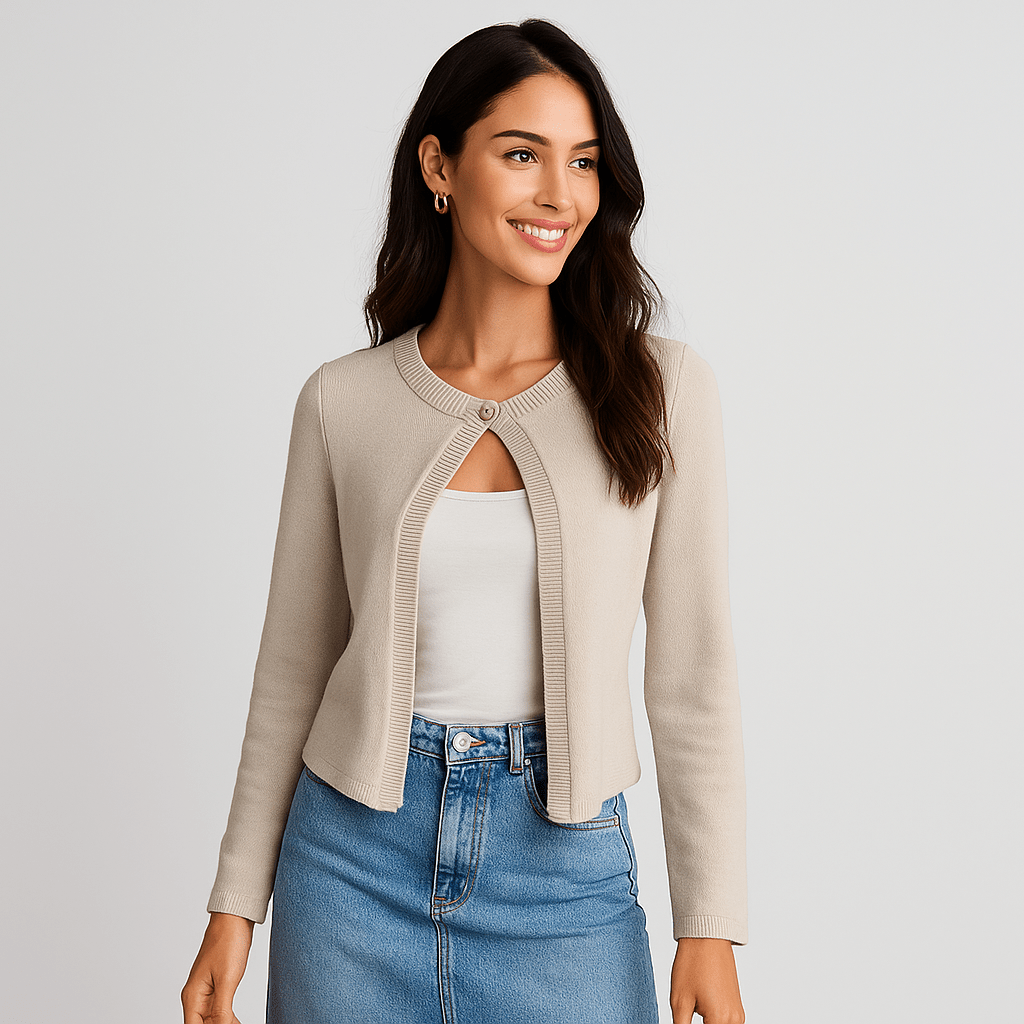 Naisten Lyhyt Cardigan - Elegantti - Mukava - Monikäyttöinen - Tyylikäs Valinta - EmiyoSuomi - Neuleet