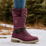 Naisten Mid - Calf Saappaat - Nahkajäljitelmä - Nauhat & Vetoketju - Liukumaton Pohja - EmiyoSuomi - Saappaat Nainen