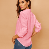 Naisten Napillinen Paita - Kevyt Pellavasekoite - Pitkät Hihat - EmiyoSuomi - Neulepusero Nainen