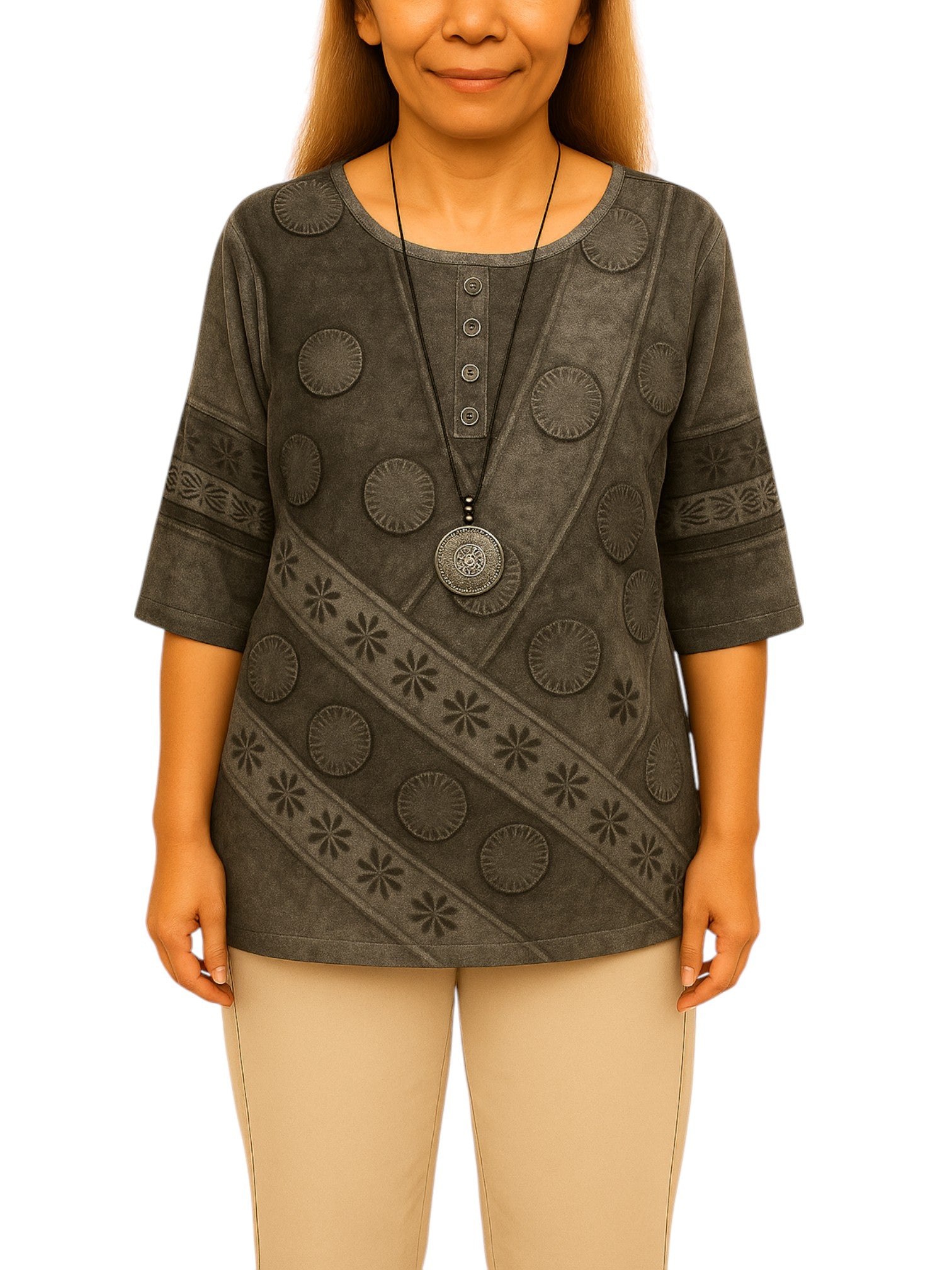 Naisten Paita Monivärinen Vintage - Inspiroitu Löysä Fit Kevyt Puuvilla - EmiyoSuomi - Kesäasut - Naiset