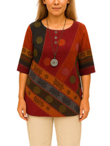 Naisten Paita Monivärinen Vintage - Inspiroitu Löysä Fit Kevyt Puuvilla - EmiyoSuomi - Kesäasut - Naiset