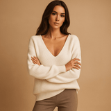 Naisten pehmeä neule - V - pääntie - Mukava ja tyylikäs - EmiyoSuomi - Neulepusero Nainen