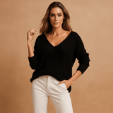 Naisten pehmeä neule - V - pääntie - Mukava ja tyylikäs - EmiyoSuomi - Neulepusero Nainen