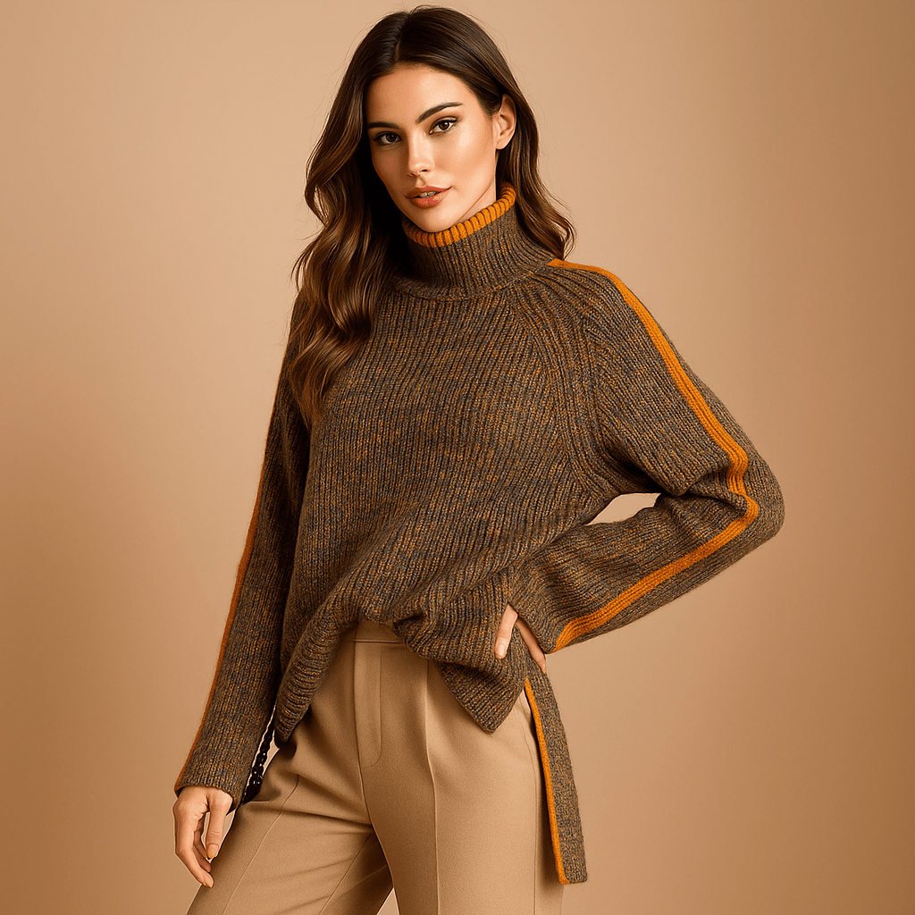 Naisten Pörrökaulusneule - Tyylikäs Talvilämpö - Yliampuva Mukavuus - EmiyoSuomi - Neulepusero Nainen