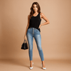Naisten Slim Fit Ripped Denim Farkut - Modernit & Mukavat - EmiyoSuomi - Farkut Naisten