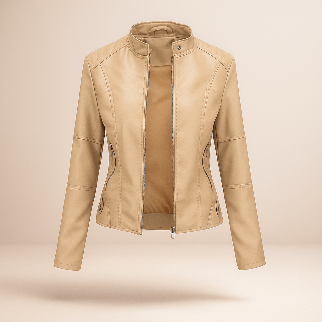 Naisten Slim Fit Takki – Mao Kaulus – Vetoketju – Lantiopituus - EmiyoSuomi - Takki Nainen