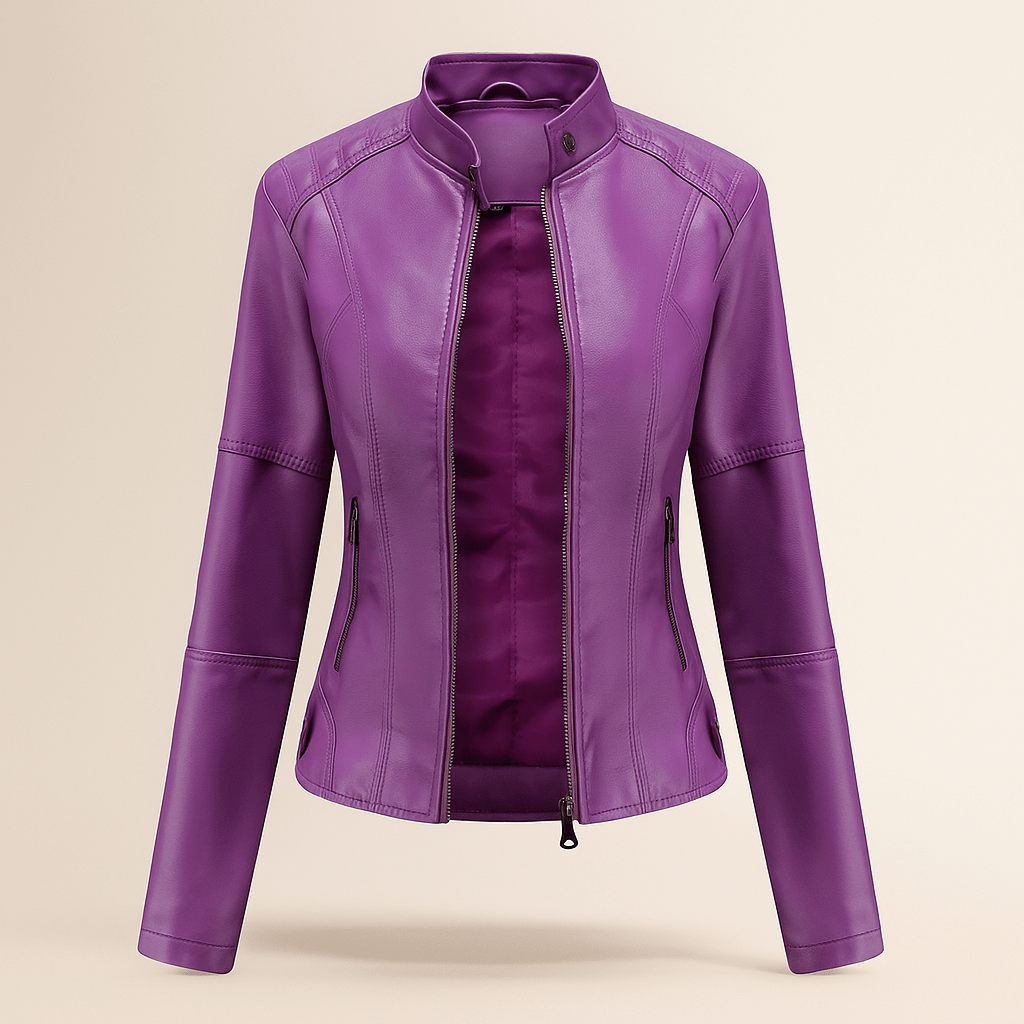 Naisten Slim Fit Takki – Mao Kaulus – Vetoketju – Lantiopituus - EmiyoSuomi - Takki Nainen