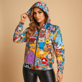 Naisten Värikkäät Hupparit - Uniikit Sarjakuvamotiivit - Laadukas Design - EmiyoSuomi - Neulepusero Nainen