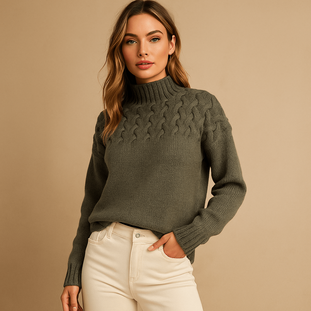 Neulepusero - Korkea kaulus - Pehmeä ja lämmin mukavuus - EmiyoSuomi - Neulepusero Nainen