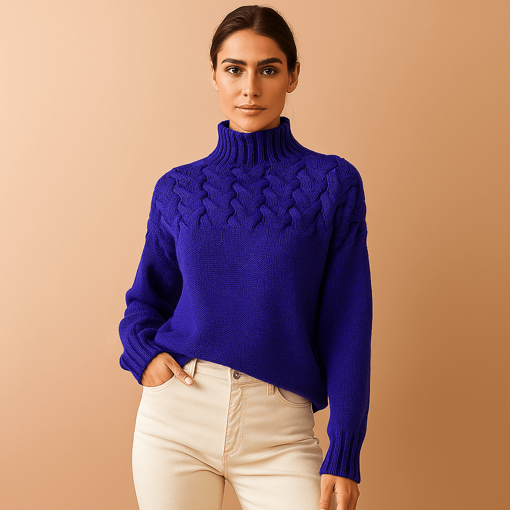 Neulepusero - Korkea kaulus - Pehmeä ja lämmin mukavuus - EmiyoSuomi - Neulepusero Nainen