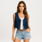 Optimistinen Liivi - Ripsut - Napin Yksityiskohta - Tyylikäs Mukavuus - EmiyoSuomi - Naisten liivi