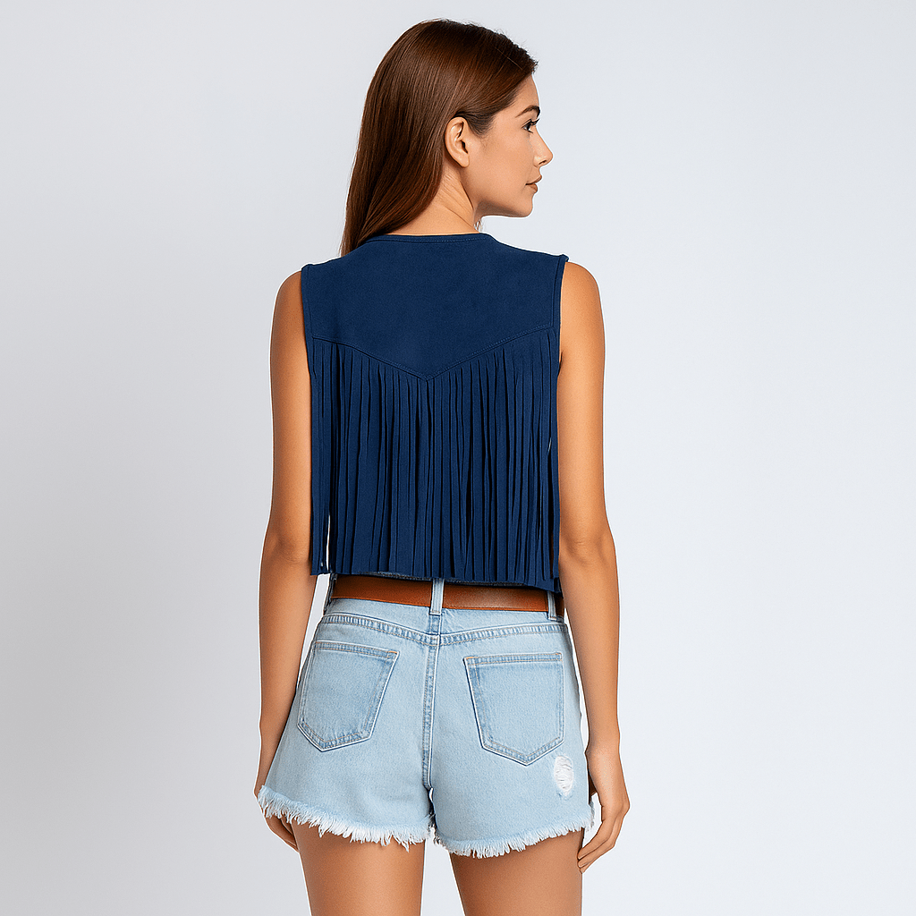 Optimistinen Liivi - Ripsut - Napin Yksityiskohta - Tyylikäs Mukavuus - EmiyoSuomi - Naisten liivi