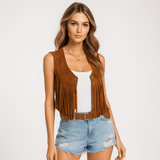 Optimistinen Liivi - Ripsut - Napin Yksityiskohta - Tyylikäs Mukavuus - EmiyoSuomi - Naisten liivi