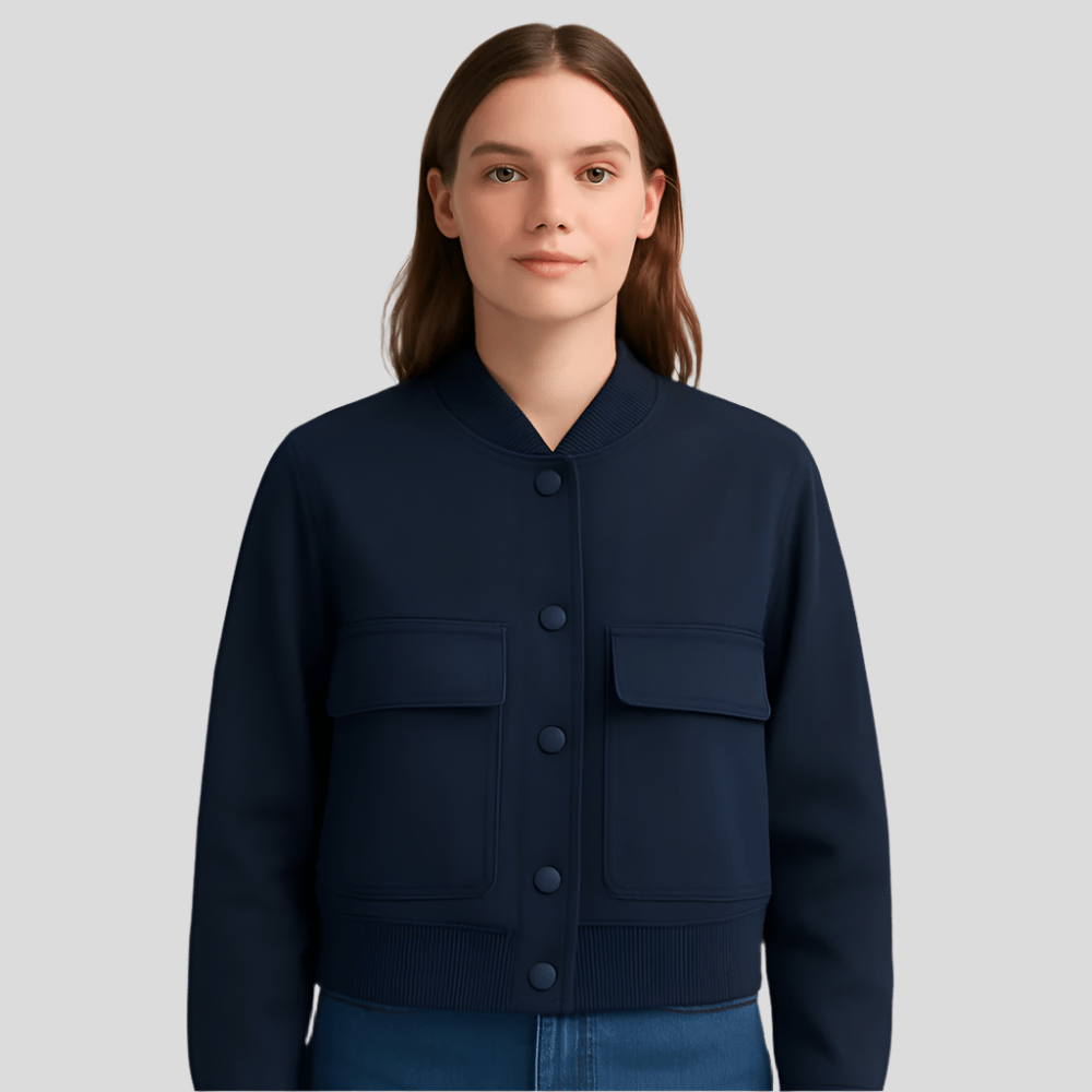 Pehmeä beige pilot jacket naisille - Mukava rento tyyli - EmiyoSuomi - Bomberjacket - Nainen