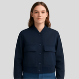 Pehmeä beige pilot jacket naisille - Mukava rento tyyli - EmiyoSuomi - Bomberjacket - Nainen