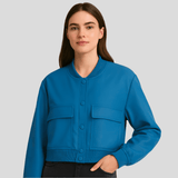 Pehmeä beige pilot jacket naisille - Mukava rento tyyli - EmiyoSuomi - Bomberjacket - Nainen