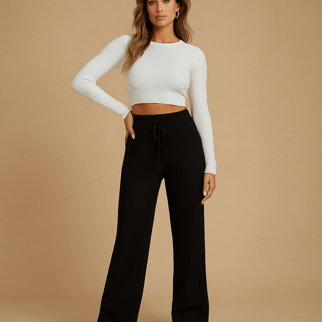 Pehmeät korkeavyötäröiset vapaa - ajan housut - Mukavuus ja tyyli - EmiyoSuomi - Farkut Naisten