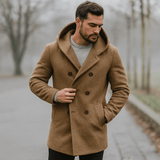 Pitkä huppu trench coat miehille - tyylikäs - vettä hylkivä - mukava - EmiyoSuomi - Takit - Miehet