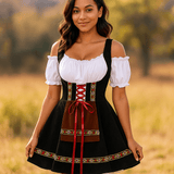 Plus Size Baijerilainen Halloween Mekko - Puffi Hihat - Mini - EmiyoSuomi - Halloween