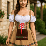 Plus Size Baijerilainen Halloween Mekko - Puffi Hihat - Mini - EmiyoSuomi - Halloween