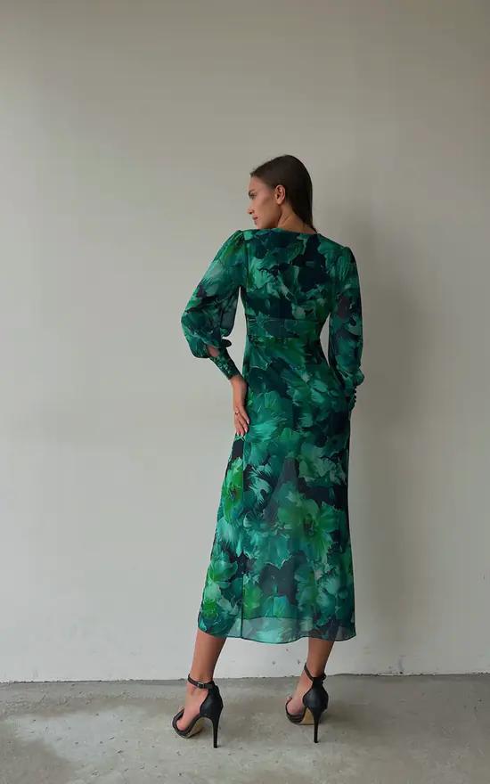 Samara - Midi-mekko Vihreä - Tyylikäs Naisten Mekko-Mekot-EmiyoSuomi