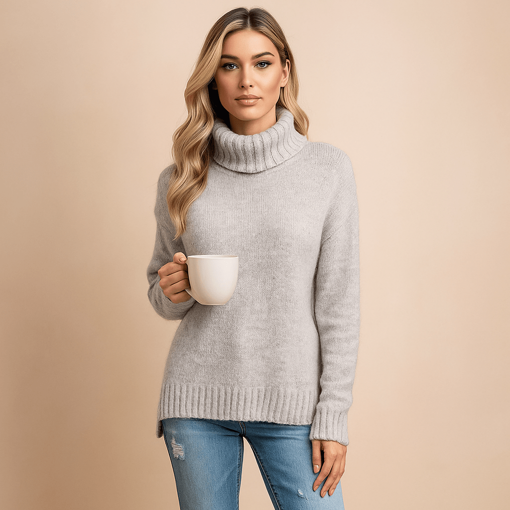 Poolopaita - Mukava Tyylikäs Lämmin - Laadukas Materiaali - EmiyoSuomi - Neulepusero Nainen