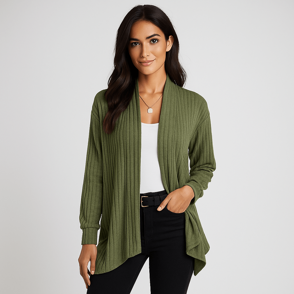 Rentouttava neulecardigan - avoin malli - hengittävä ja mukava - EmiyoSuomi - Neuleet