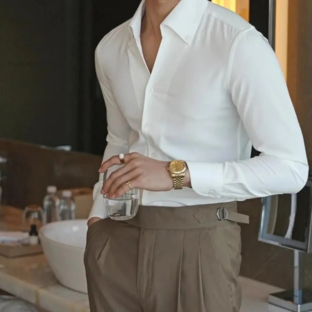 Sebastian Slim - Fit Pystykauluspaita - EmiyoSuomi - Miesten T - paidat