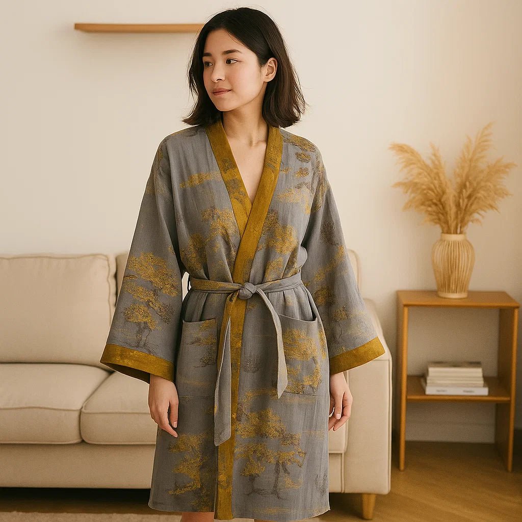 SereneCotton – Ylellinen Kimonotakki Puuvillasta Ajanmukaisella Eleganssilla - EmiyoSuomi - Kylpytakit