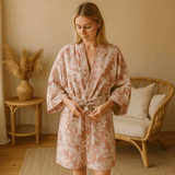 SereniLoom – Pehmeä ja Hengittävä Kimono Kylpytakki Luksuspuuvillasta Rentouttaviin Hetkiin - EmiyoSuomi - Kylpytakit
