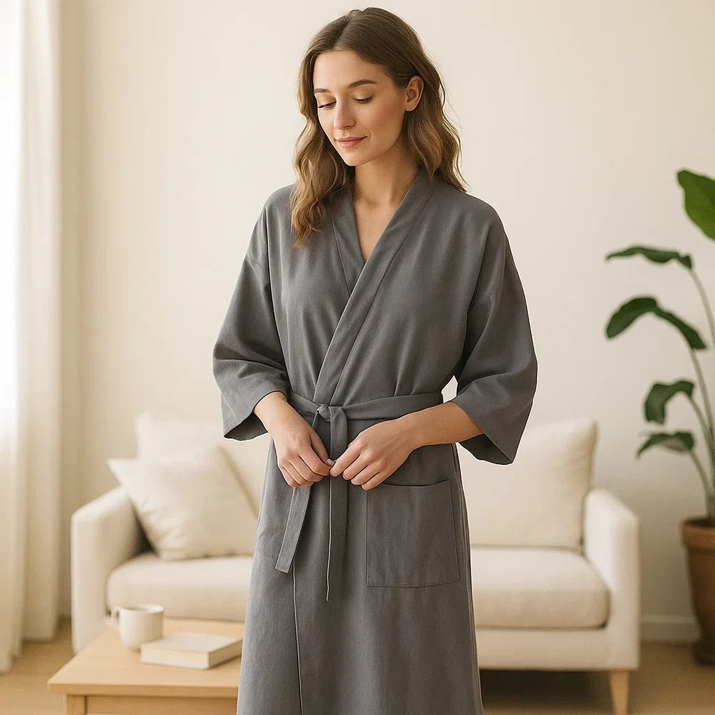 SilvaLoom – Luonnollinen ja Tyylikäs Kimono - viittapuku Ajattomalla Boho - muotoilulla - EmiyoSuomi - Kylpytakit