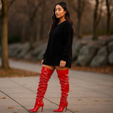 Stilla Lakkinahka Yli - polven Saappaat - Elegantti Mukavuus - Katrinette - EmiyoSuomi - Saappaat Nainen