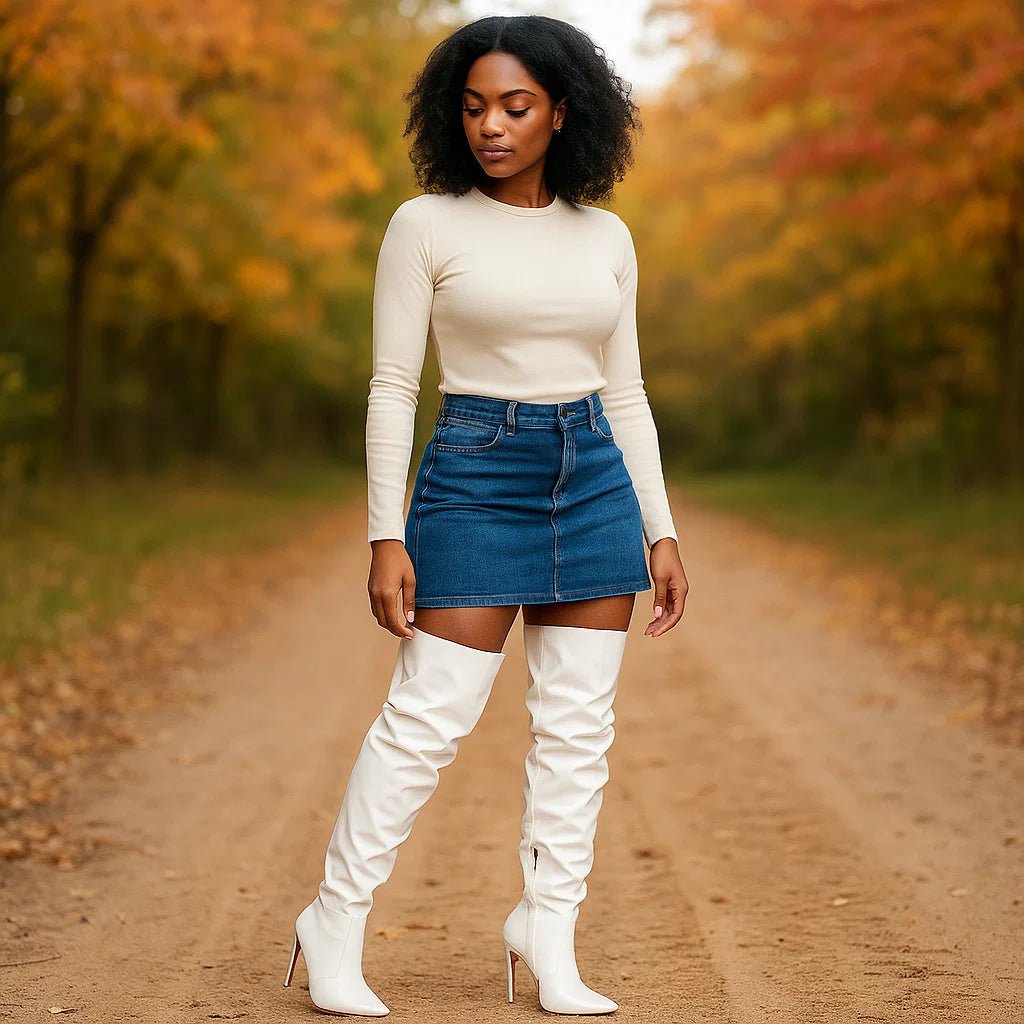 Stilla Lakkinahka Yli - polven Saappaat - Elegantti Mukavuus - Katrinette - EmiyoSuomi - Saappaat Nainen