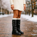 Stilla Mustat Saappaat - Kestävä Pohja - Mukavuus ja Kestävyys - EmiyoSuomi - Saappaat Nainen