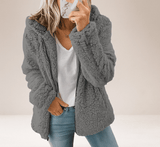 Stilla Nainen Karhu Teddy Turkki - Pehmeä Fleece - Vetoketju & Taskut - EmiyoSuomi - Takki Nainen