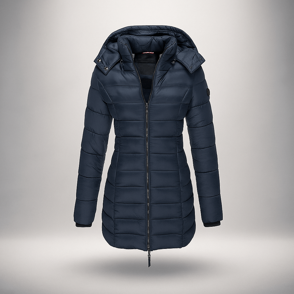 Stilla - Pitkä Takki Pehmeällä Vuorella ja Huoodilla - Trendikäs Mukavuus - EmiyoSuomi - Takki Nainen