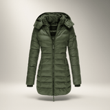 Stilla - Pitkä Takki Pehmeällä Vuorella ja Huoodilla - Trendikäs Mukavuus - EmiyoSuomi - Takki Nainen