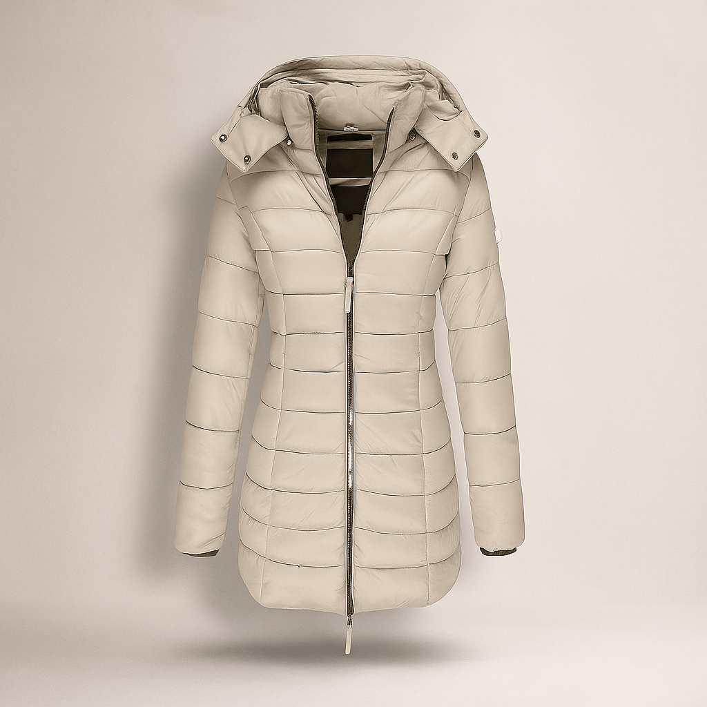 Stilla - Pitkä Takki Pehmeällä Vuorella ja Huoodilla - Trendikäs Mukavuus - EmiyoSuomi - Takki Nainen